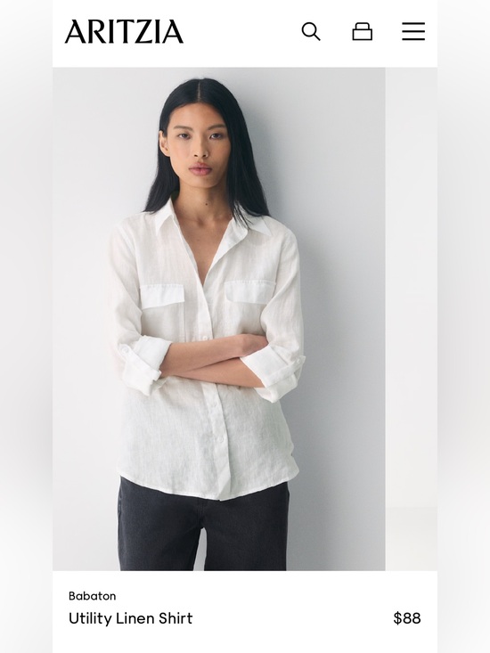Aritzia Tops - Aritzia White Linen Utility Shirt - Like New